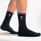 Sock Snob Mens Retro Stripe Cotton Sports Socks in White and Black Multipack Options