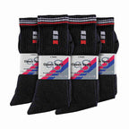 Sock Snob Mens Retro Stripe Cotton Sports Socks in White and Black Multipack Options