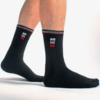 Sock Snob Mens Retro Stripe Cotton Sports Socks in White and Black Multipack Options
