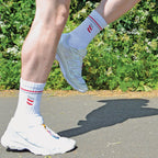 Sock Snob Mens Retro Stripe Cotton Sports Socks in White and Black Multipack Options