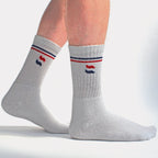 Sock Snob Mens Retro Stripe Cotton Sports Socks in White and Black Multipack Options