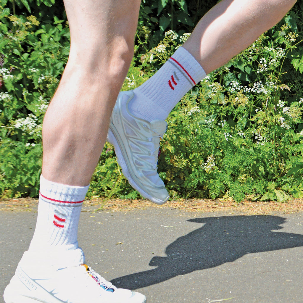 Sock Snob Mens Retro Stripe Cotton Sports Socks in White and Black Multipack Options