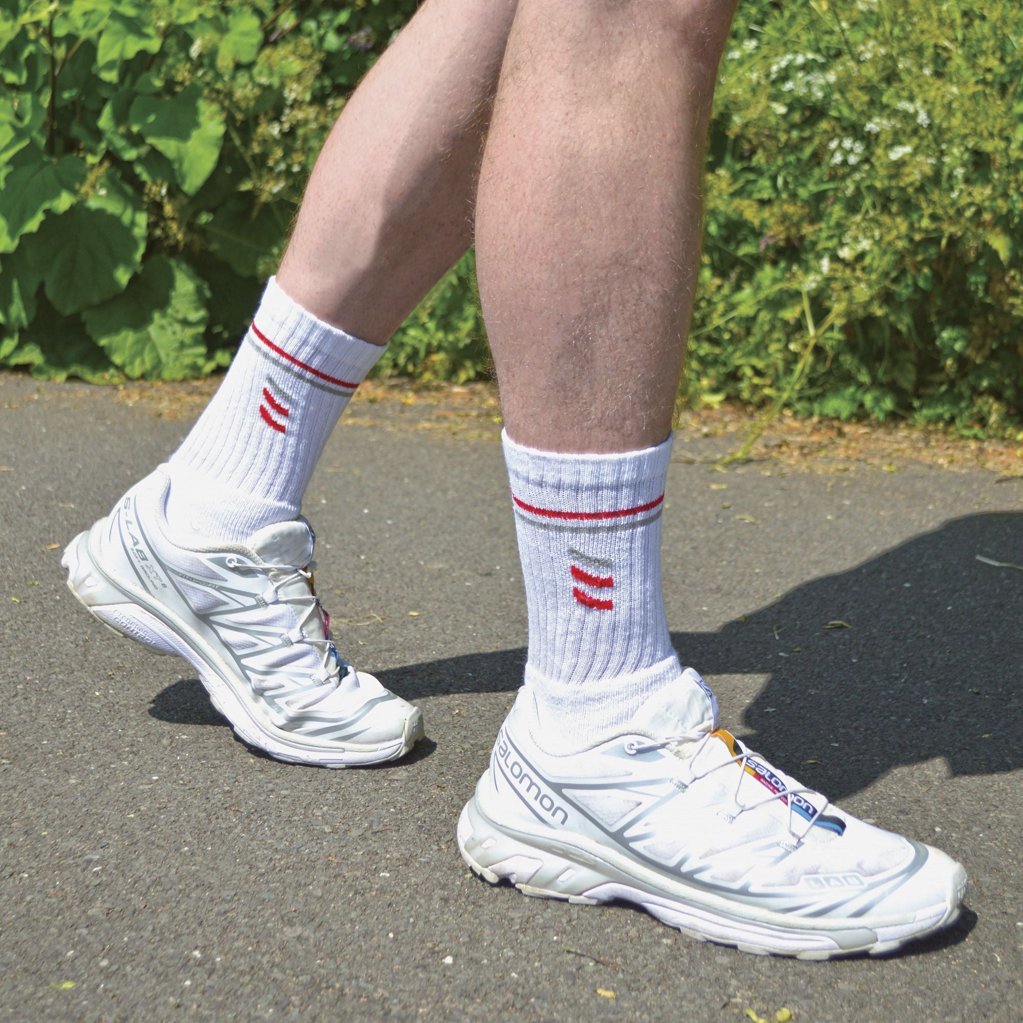 Sock Snob Mens Retro Stripe Cotton Sports Socks in White and Black Multipack Options