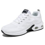 Womens Breathable Mesh Wedge Heel Round Toe Running Trainers