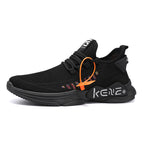Mens Breathable Mesh Lightweight Platform Lace Up Trainers
