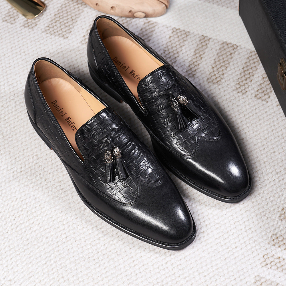 Mens Leather Breathable Loafers