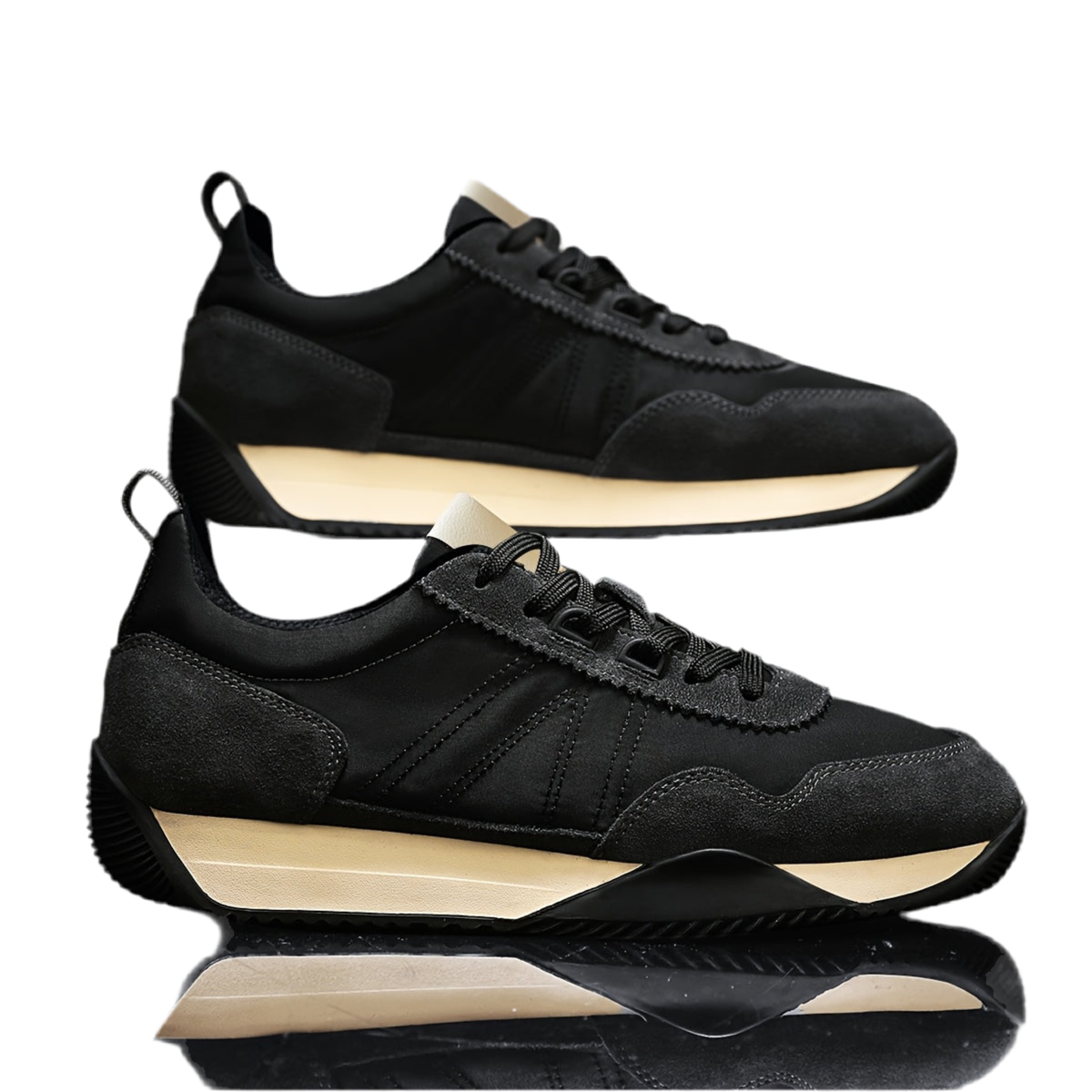 Mens Breathable Low Top Lace Up Round Toe Trainers