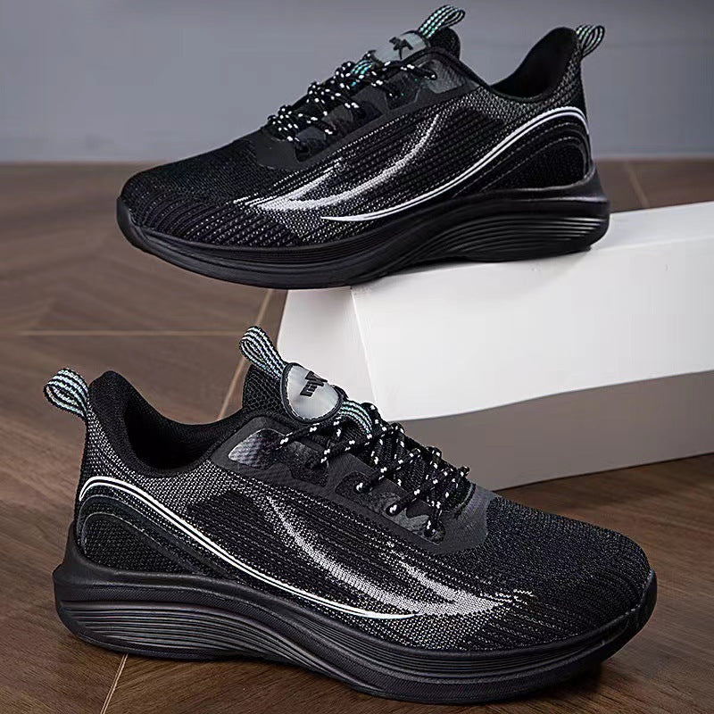 Breathable Mesh Lightweight Lace Up Round Toe Trainers