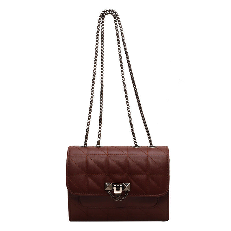 Womens Chain Lock Shoulder Messenger Bag