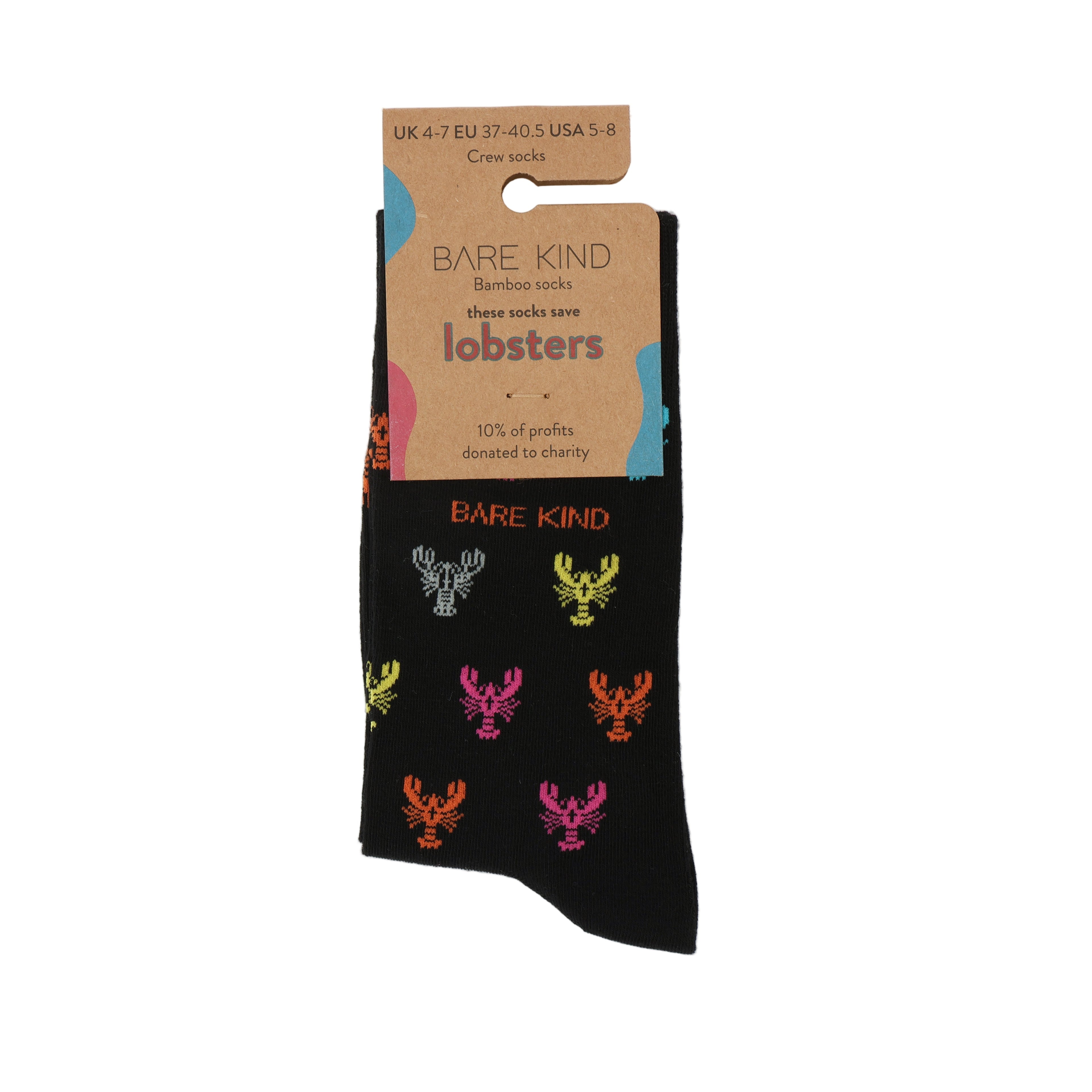 Bare Kind Save the Lobster Small Motif Bamboo Socks