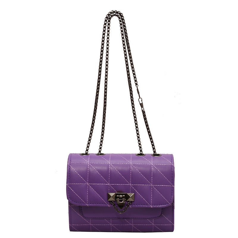 Womens Chain Lock Shoulder Messenger Bag