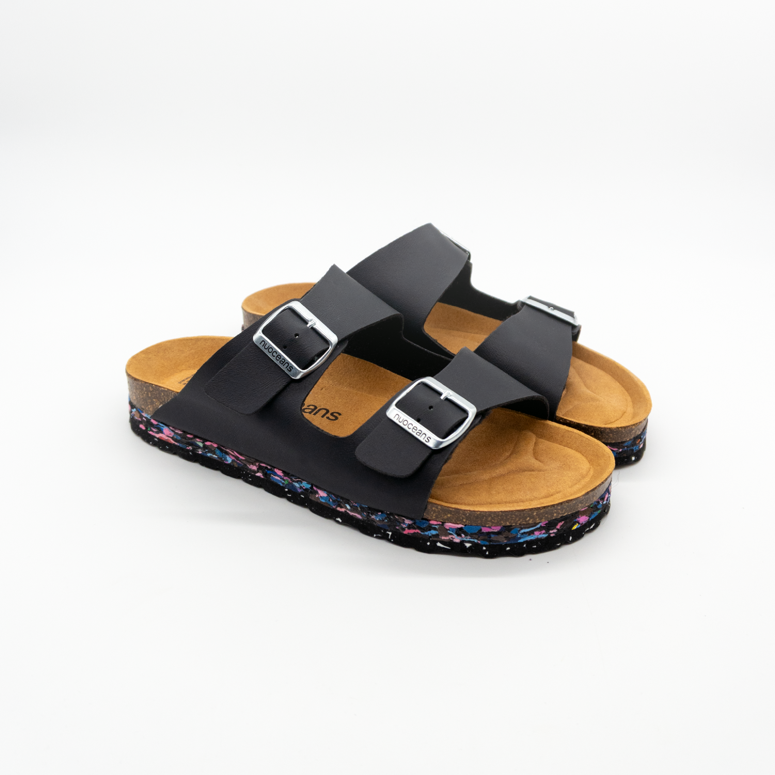 Nuoceans Onyx Black Vegan Sandals