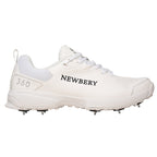 Newbery 360 Full White Spike Cricket Shoes