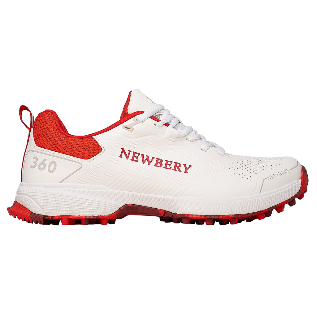 Newbery 360 White Red Pimple Cricket Shoes