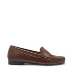 Hugs & Co Womens Brown Leather Penny Loafers