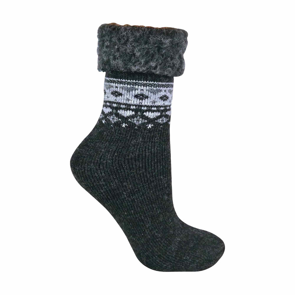 Sock Snob 1 Pack Womens Turn Over Top Warm Nordic Bed Socks for Winter