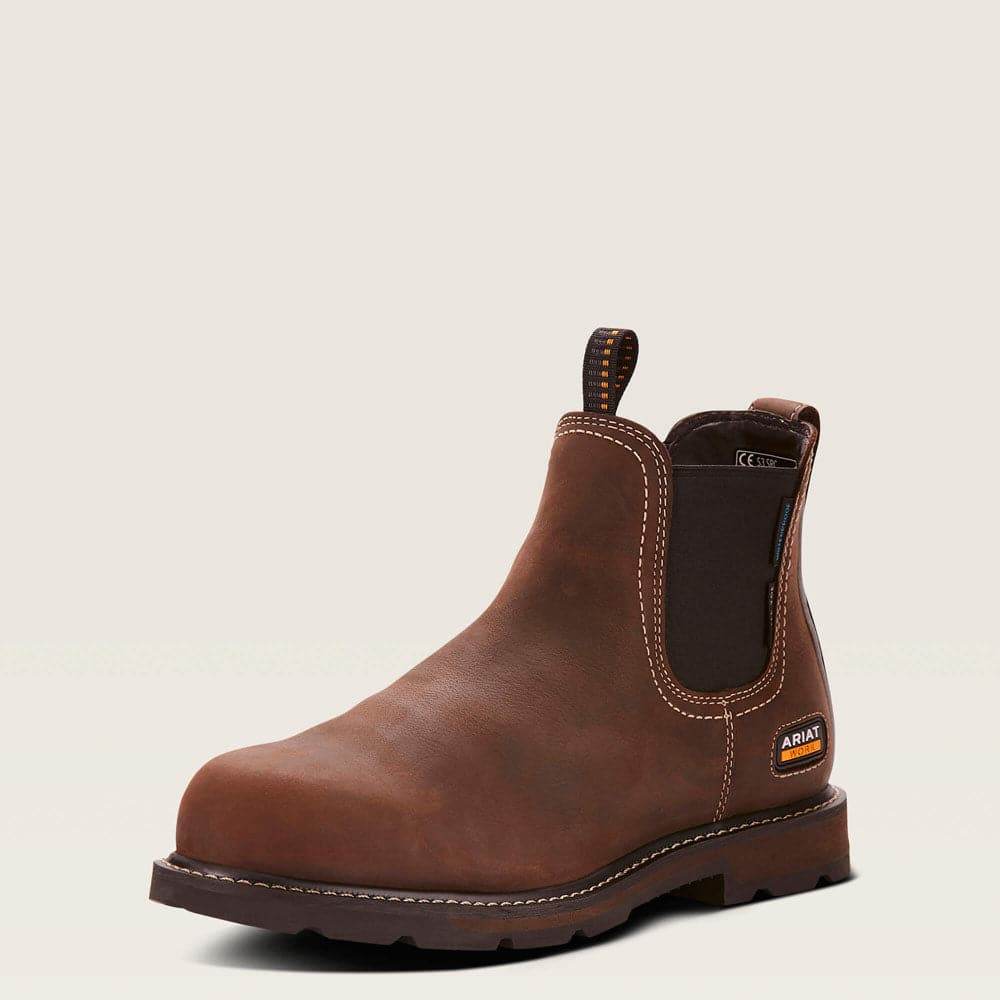 Ariat 10025000 Groundbreaker Chelsea Dealer Waterproof Safety Work Boot Dark Brown