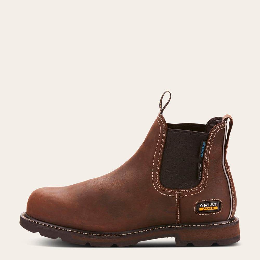 Ariat 10025000 Groundbreaker Chelsea Dealer Waterproof Safety Work Boot Dark Brown