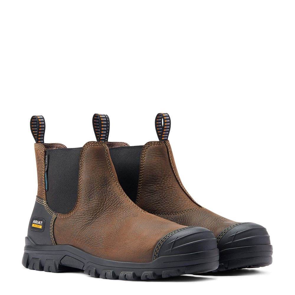 Ariat 10044475 Treadfast Chelsea Waterproof Steel Toe Dealer Boots Brown