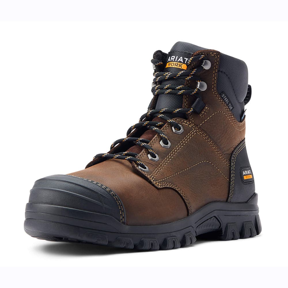 Ariat Treadfast 6" Waterproof Steel Toe Work Safety Boots Brown