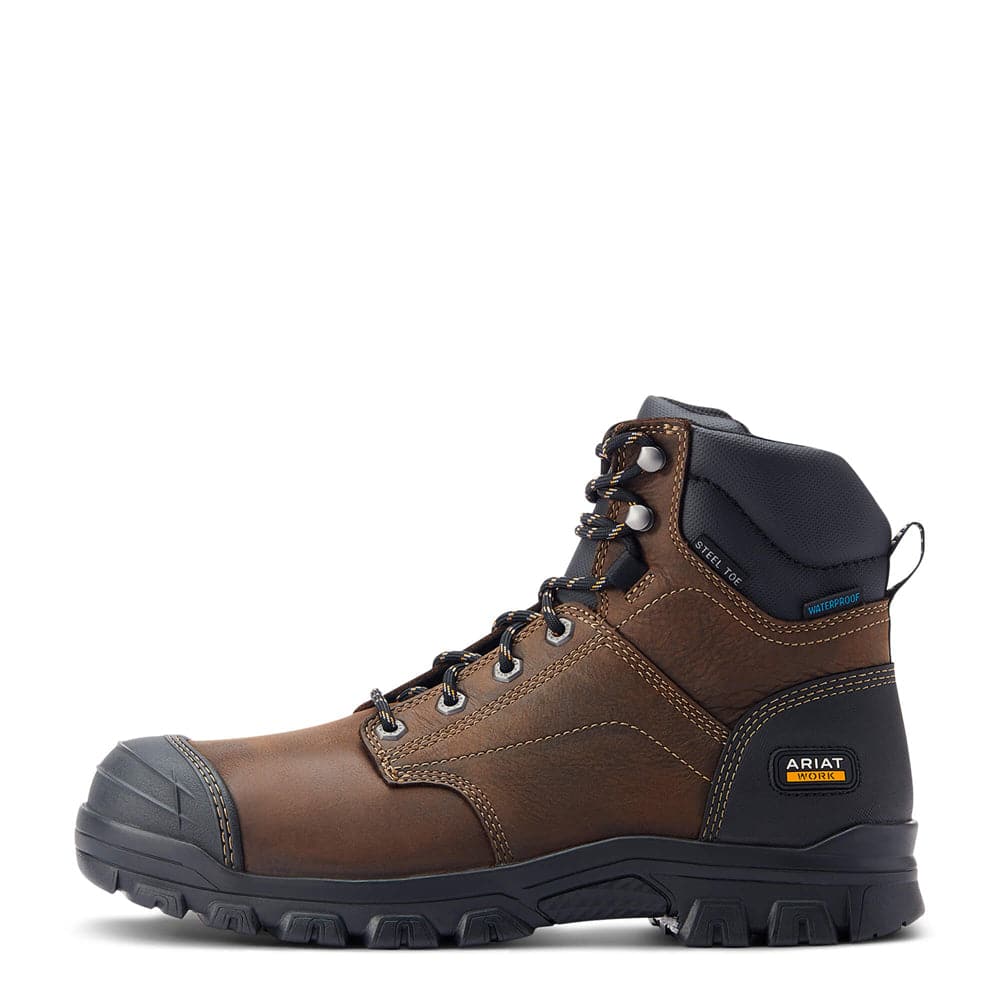 Ariat Treadfast 6" Waterproof Steel Toe Work Safety Boots Brown