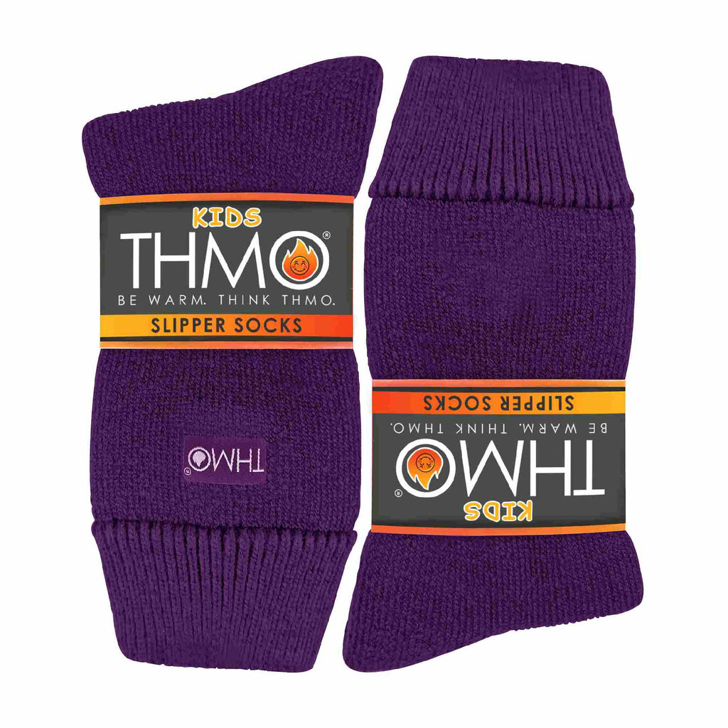 THMO 1 Pack Kids Indoor Thermal Slipper Socks with Grips (3 Sizes)