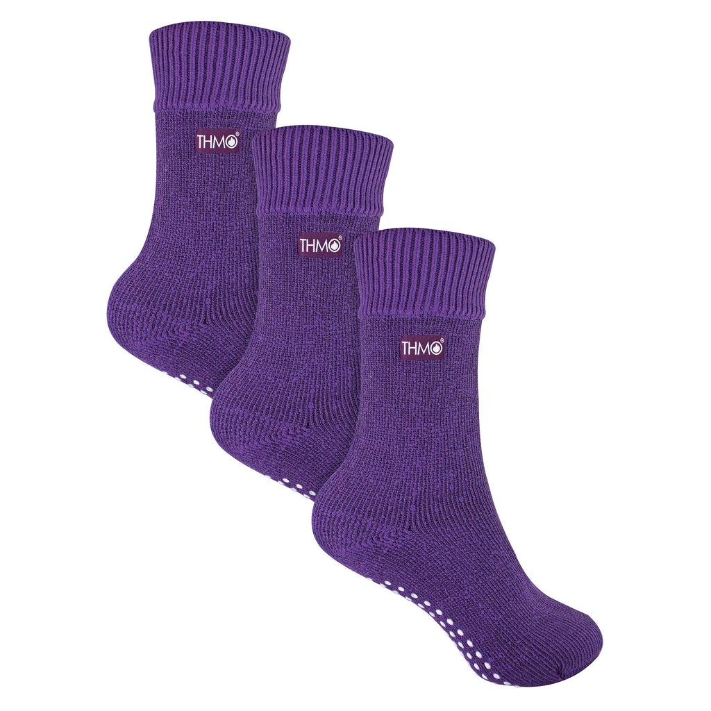 THMO 3 Pack Kids Indoor Thermal Slipper Socks with Grips