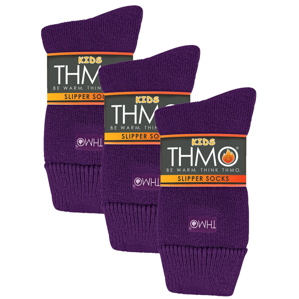 THMO 3 Pack Kids Indoor Thermal Slipper Socks with Grips