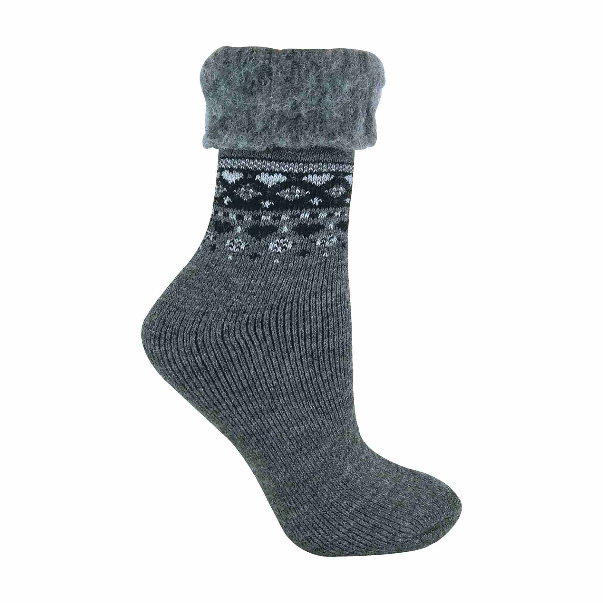 Sock Snob 1 Pack Womens Turn Over Top Warm Nordic Bed Socks for Winter