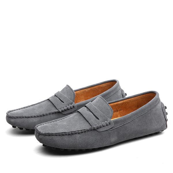 Mens Leather Anti Skid Round Toe Casual Shoes