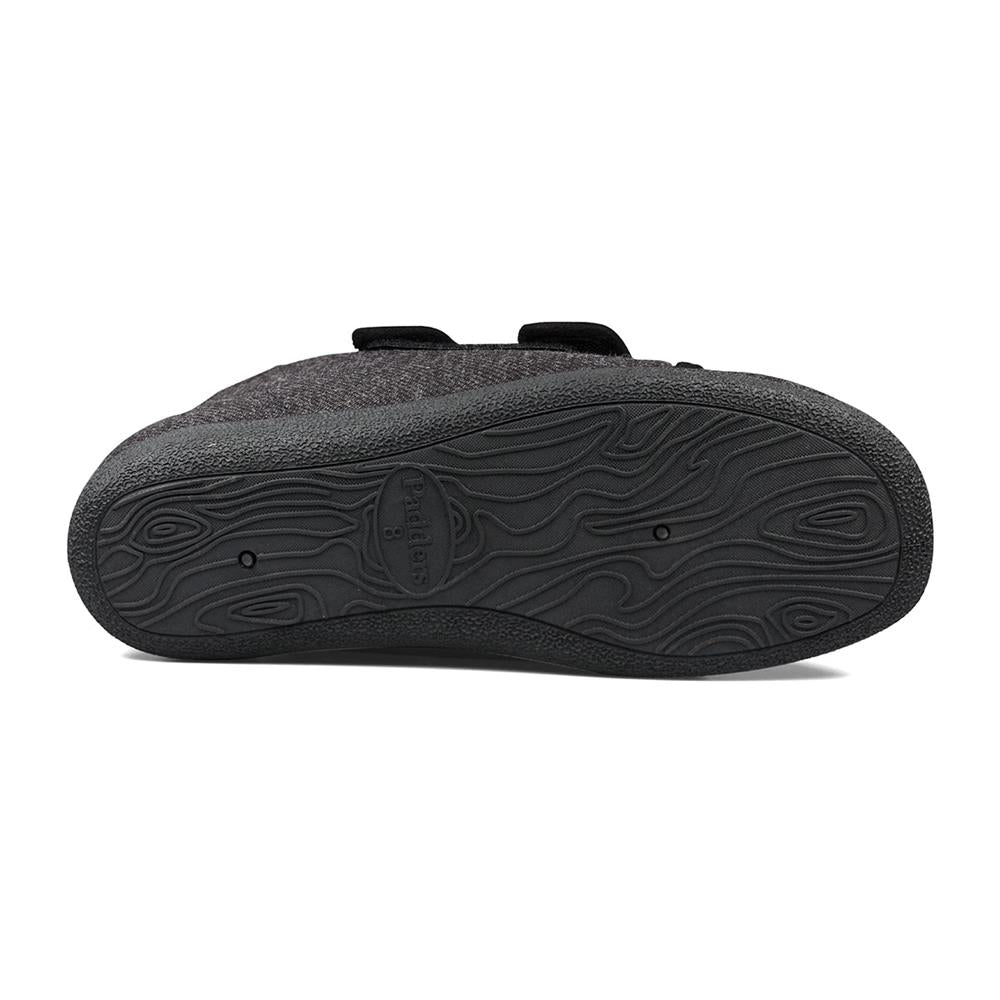 Padders Brian Charcoal Fleck Mens Dual Fit K-L extra Wide Fit Slippers