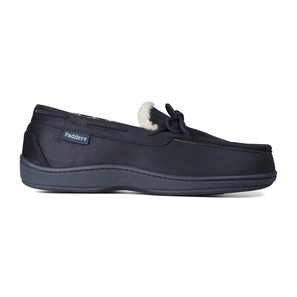 Padders Cayenne Navy Microsuede Mens G Wide Fit Slippers