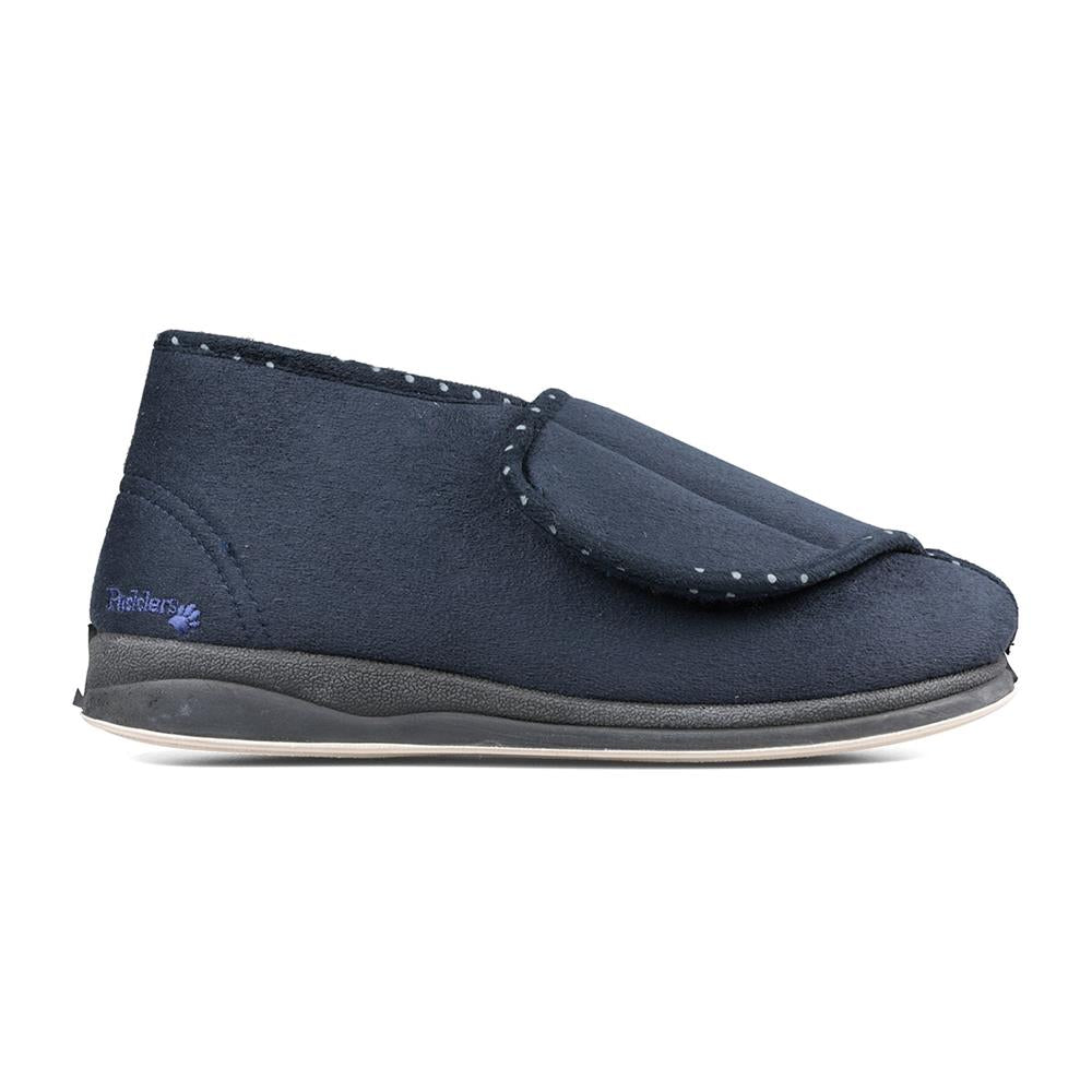 Padders Cherish Navy Ladies 2E Wide Fit Bootee Slippers
