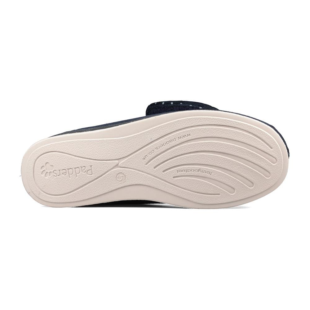 Padders Cherish Navy Ladies 2E Wide Fit Bootee Slippers