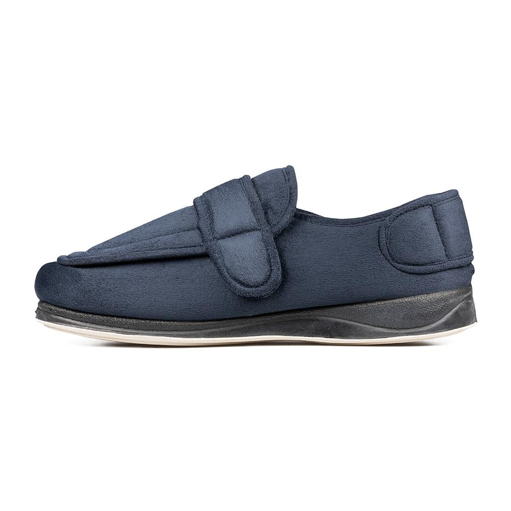 Padders Enfold Navy Ladies 2E Wide Fit Slippers