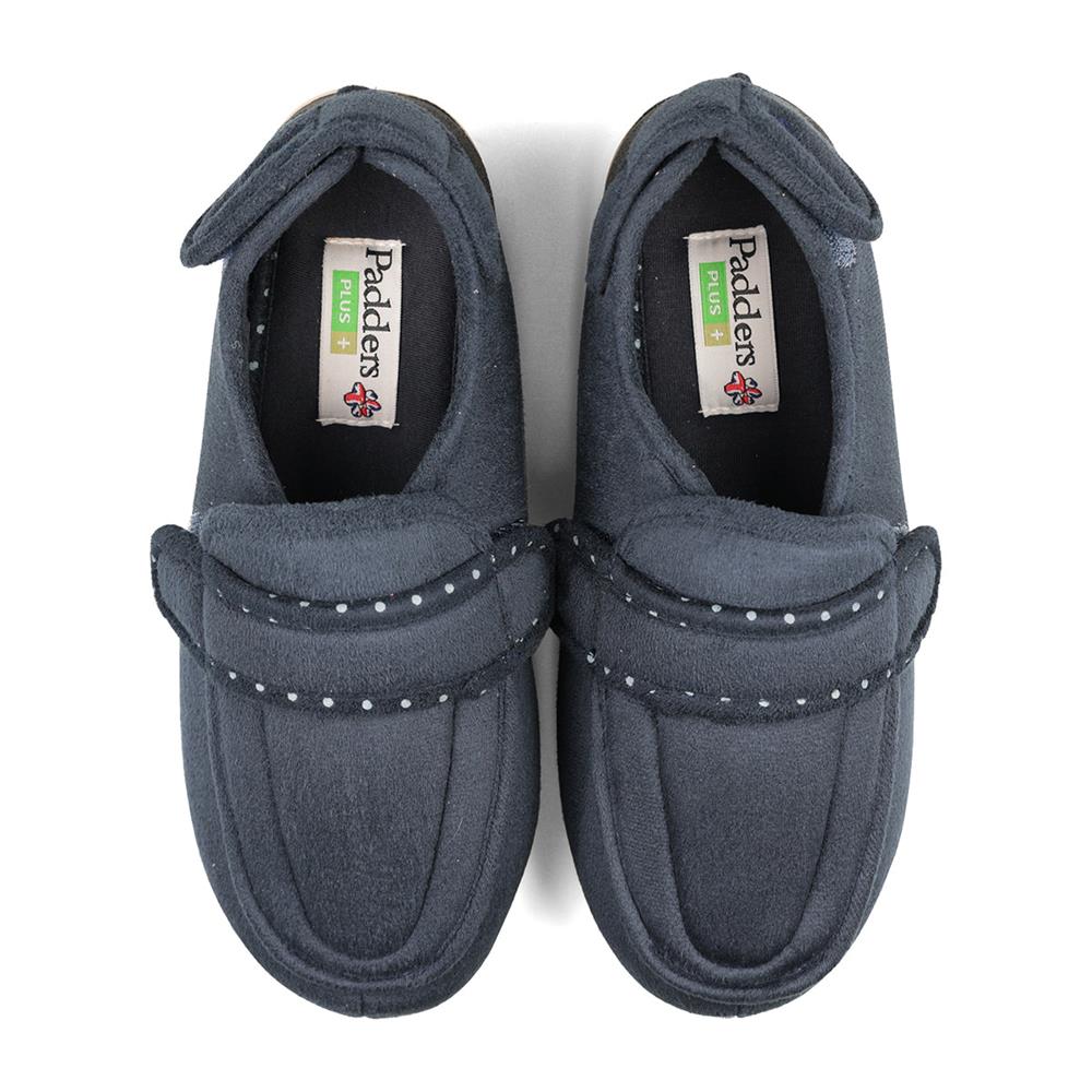 Padders Enfold Navy Ladies 2E Wide Fit Slippers