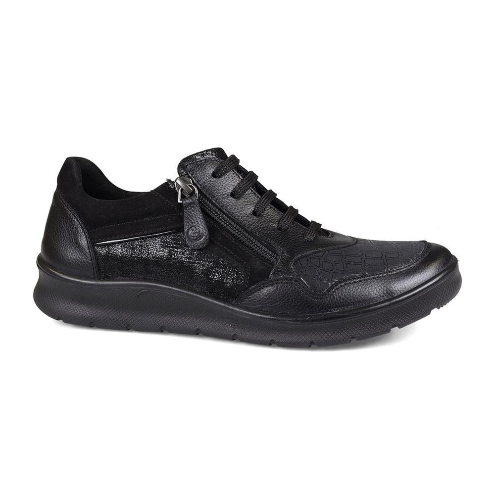 Padders Indigo Black Combi Ladies Dual Fit 2E-3E extra Wide Fit Leather Shoes