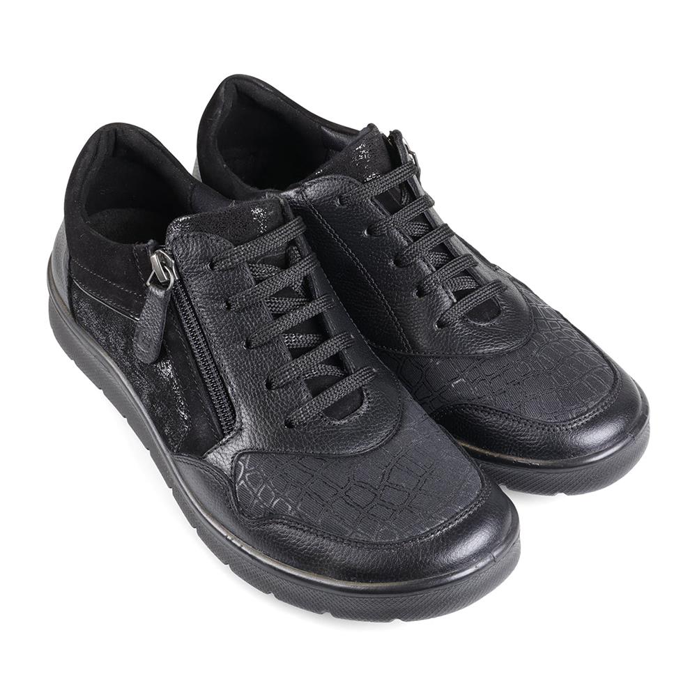 Padders Indigo Black Combi Ladies Dual Fit 2E-3E extra Wide Fit Leather Shoes
