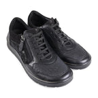 Padders Indigo Black Combi Ladies Dual Fit 2E-3E extra Wide Fit Leather Shoes