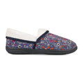 Padders Mellow Denim Floral Cord Ladies 2E Wide Fit Slippers