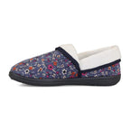Padders Mellow Denim Floral Cord Ladies 2E Wide Fit Slippers