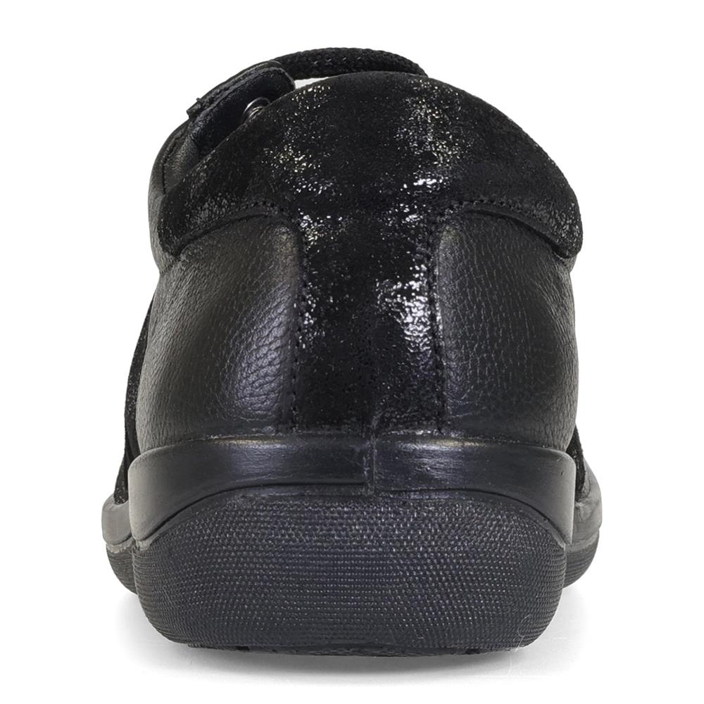 Padders Meteor Black Combi Ladies E Wide Fit Leather Shoes