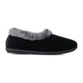 Padders Shae Black Sparkle Cord Ladies Dual Fit 2E-3E extra Wide Fit Slippers