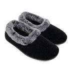 Padders Shae Black Sparkle Cord Ladies Dual Fit 2E-3E extra Wide Fit Slippers