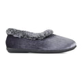 Padders Shae Grey Sparkle Cord Ladies Dual Fit 2E-3E extra Wide Fit Slippers