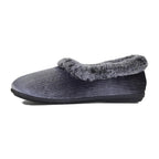 Padders Shae Grey Sparkle Cord Ladies Dual Fit 2E-3E extra Wide Fit Slippers