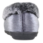 Padders Shae Grey Sparkle Cord Ladies Dual Fit 2E-3E extra Wide Fit Slippers