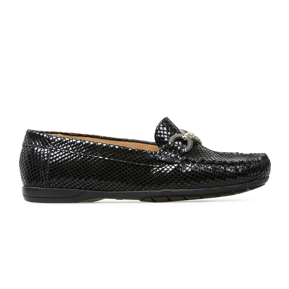 Van Dal Bliss II Black Python Print Loafers