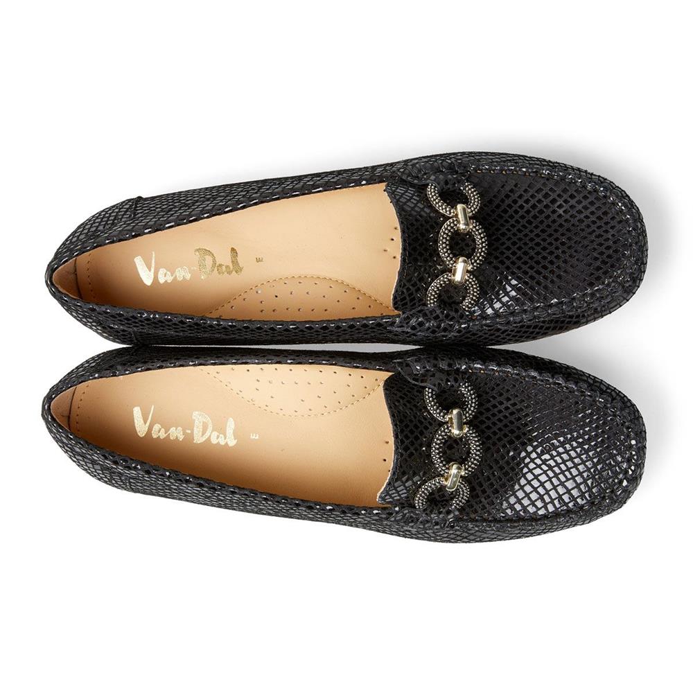 Van Dal Bliss II Black Python Print Loafers