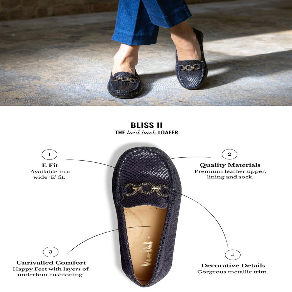 Van Dal Bliss II Black Python Print Loafers